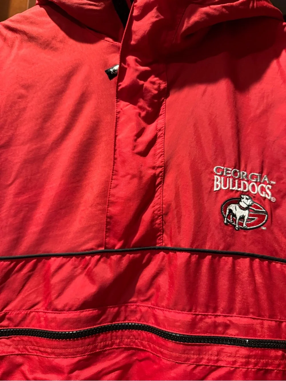 STARTER Red Georgia Bulldogs Pullover Hooded Jacket